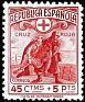 Spain 1938 Cruz Roja 45 C + 5 P Rojo Edifil 767
